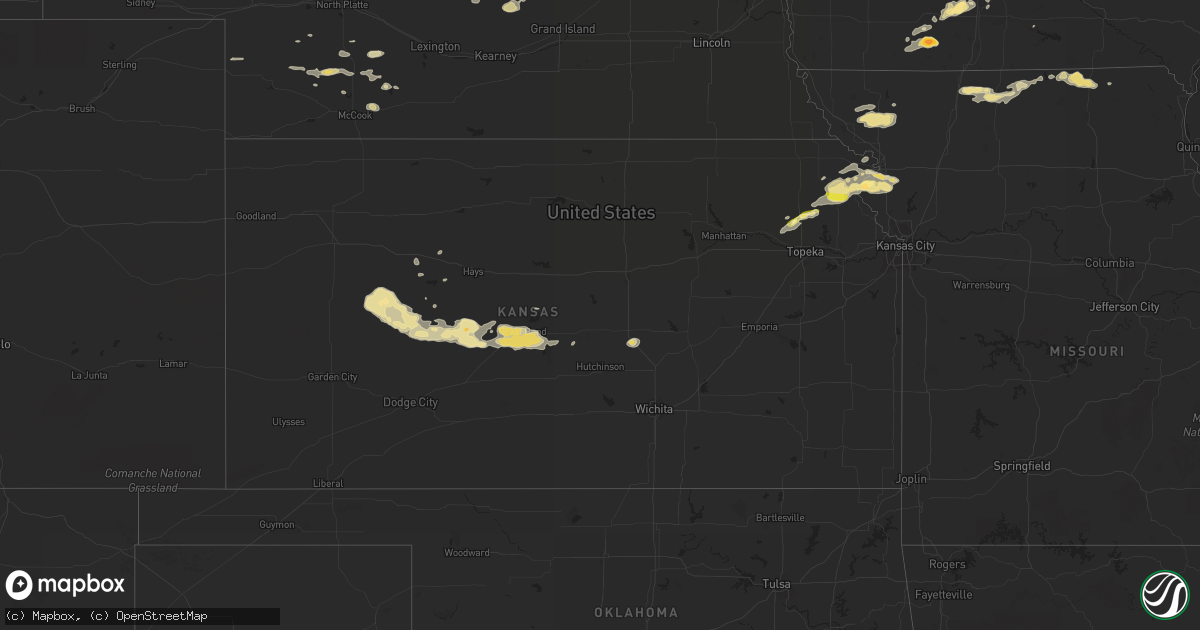 Hail map in Kansas on June 29, 2014