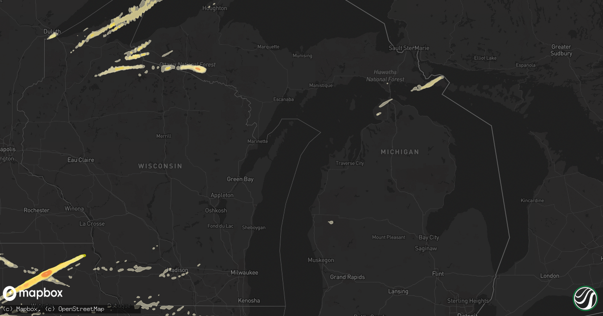 Hail map in Michigan on June 29, 2014