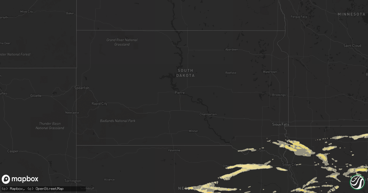 Hail map in South Dakota on June 29, 2014