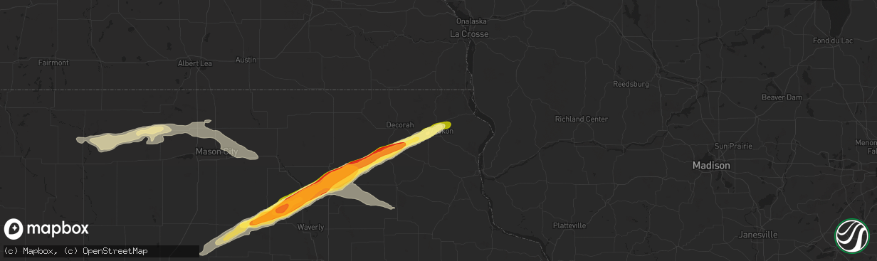 Hail map in Waukon, IA on June 29, 2014