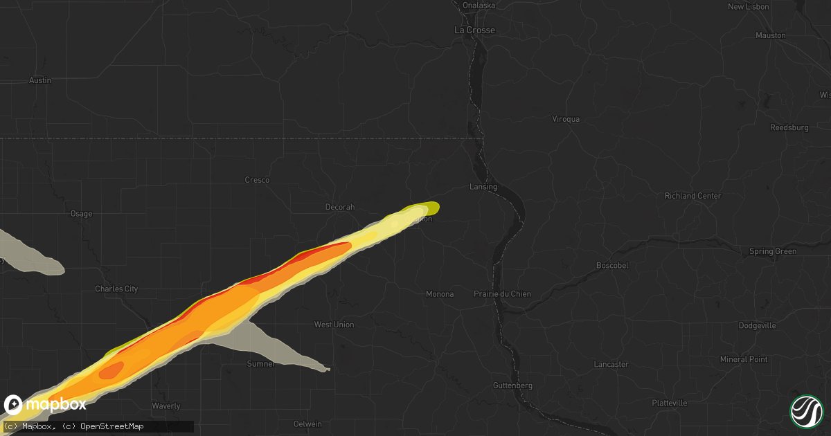 Hail map in Waukon, IA on June 29, 2014