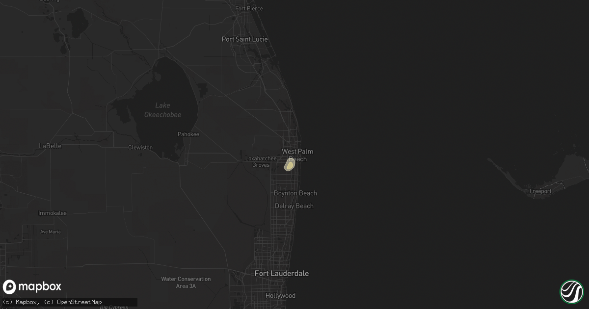 Hail map in West Palm Beach, FL on June 29, 2014