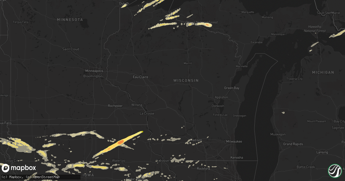 Hail map in Wisconsin on June 29, 2014
