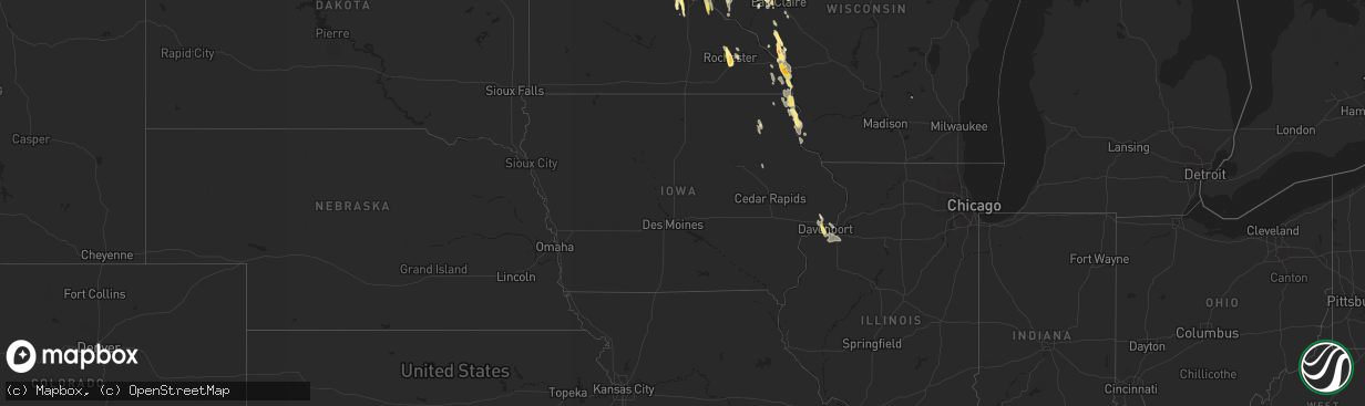 Hail map in Iowa on June 29, 2015