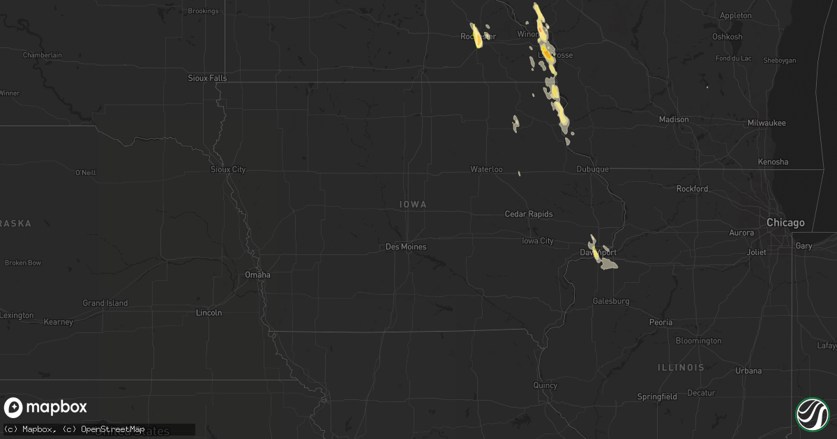 Hail map in Iowa on June 29, 2015