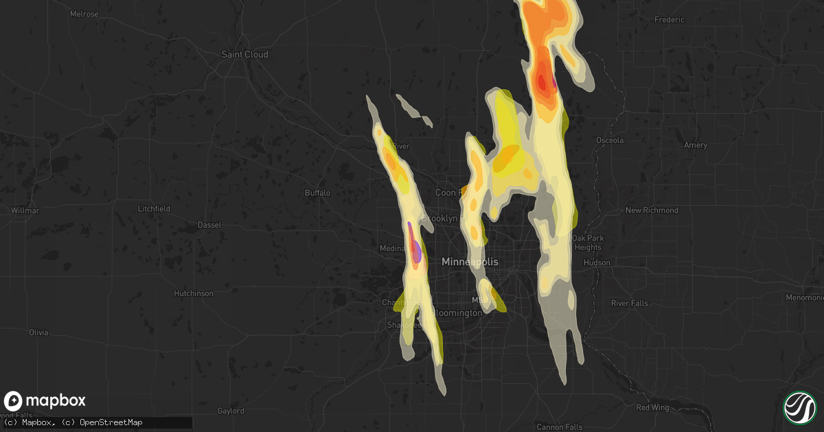 Hail map in Maple Grove, MN on June 29, 2015