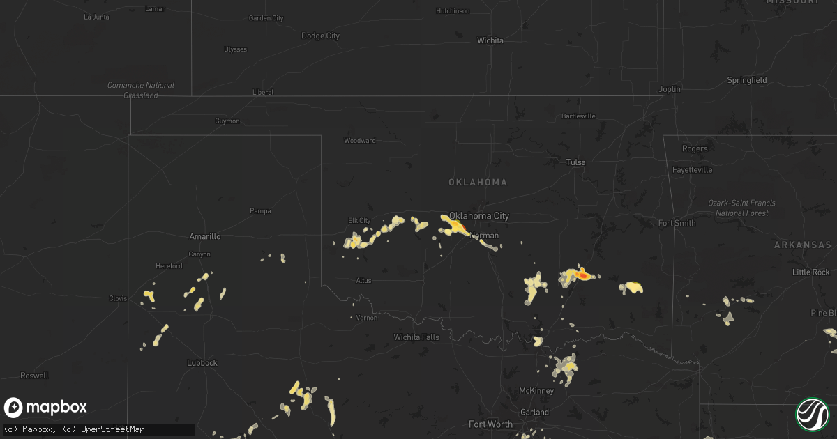 Hail map in Oklahoma on June 29, 2015
