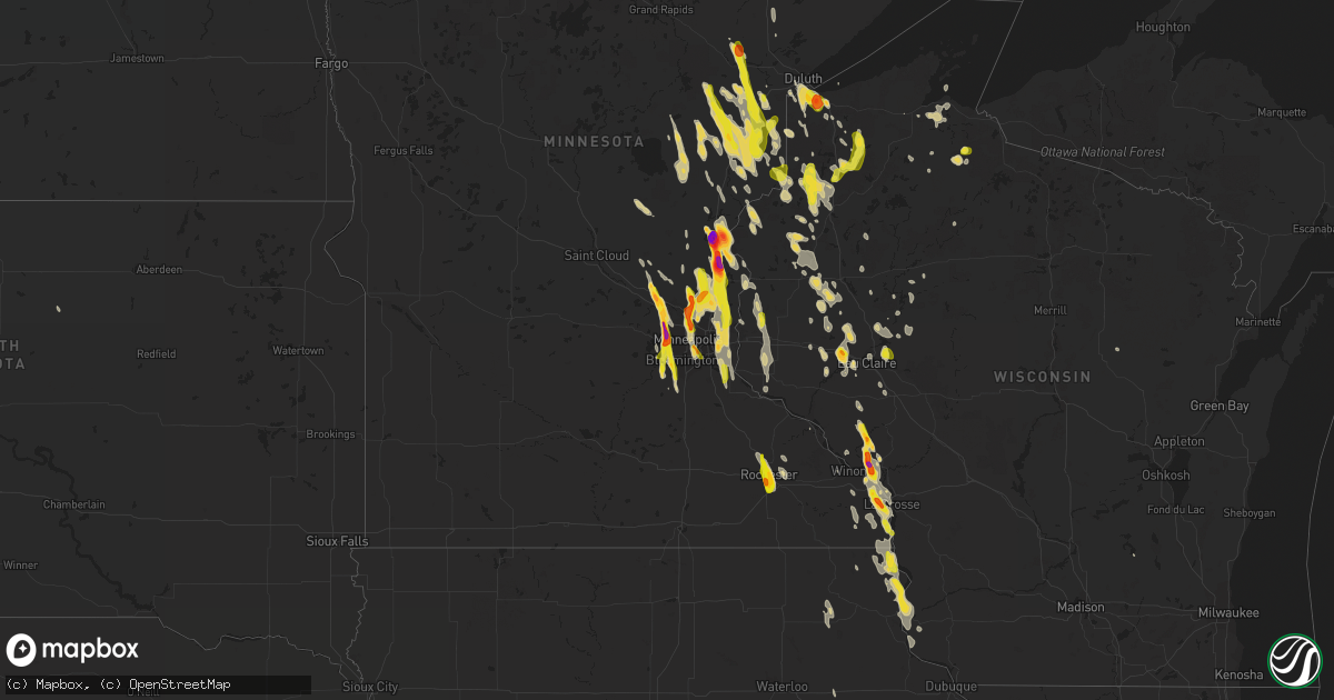 Hail map on June 29, 2015