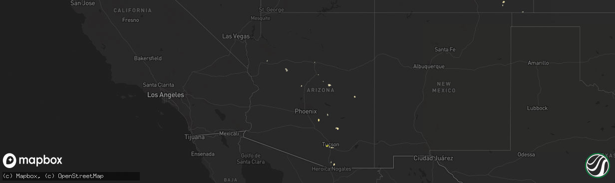 Hail map in Arizona on June 29, 2016