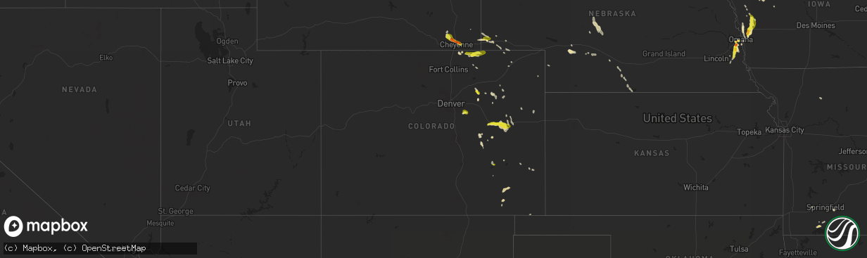 Hail map in Colorado on June 29, 2016