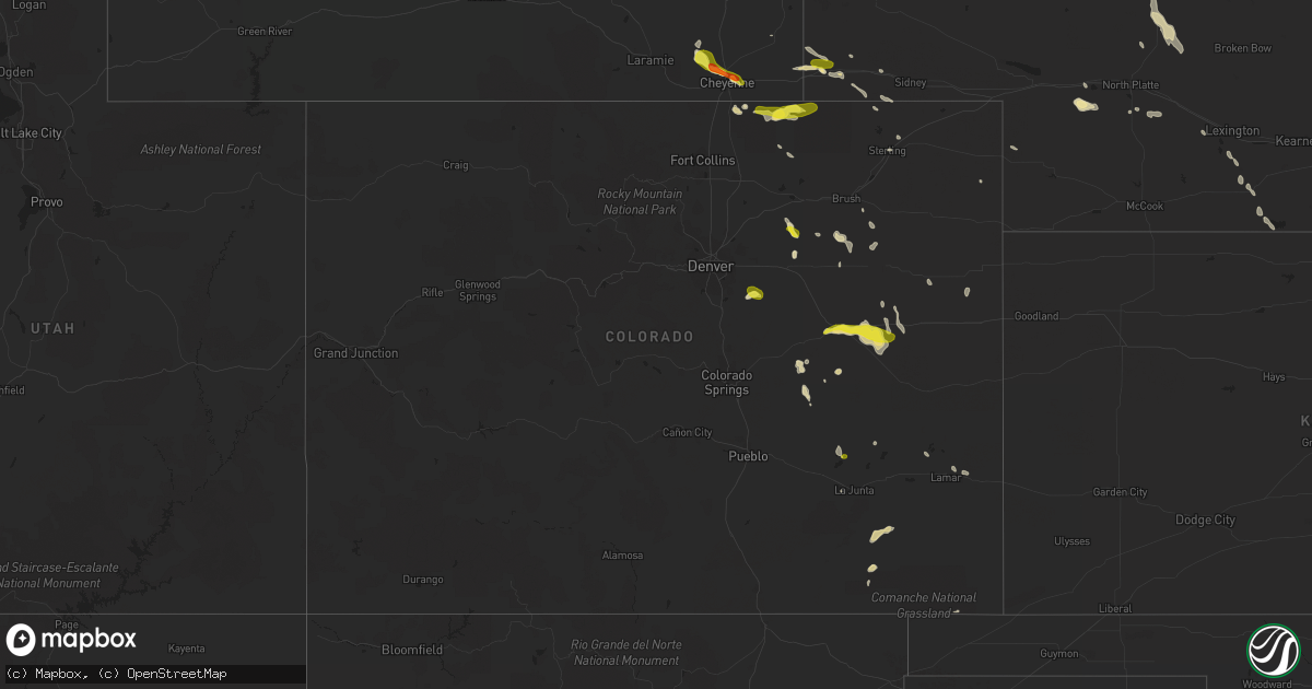 Hail map in Colorado on June 29, 2016