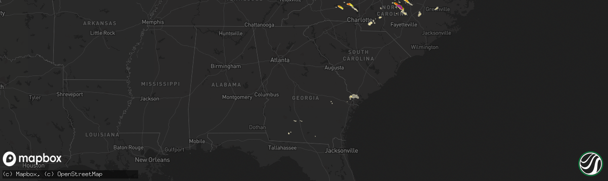 Hail map in Georgia on June 29, 2016