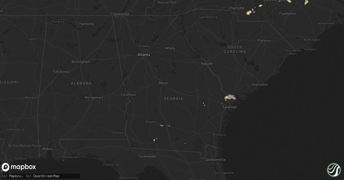 Hail map in Georgia on June 29, 2016
