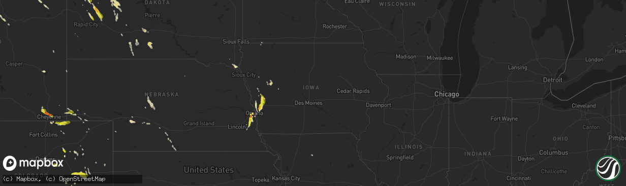 Hail map in Iowa on June 29, 2016