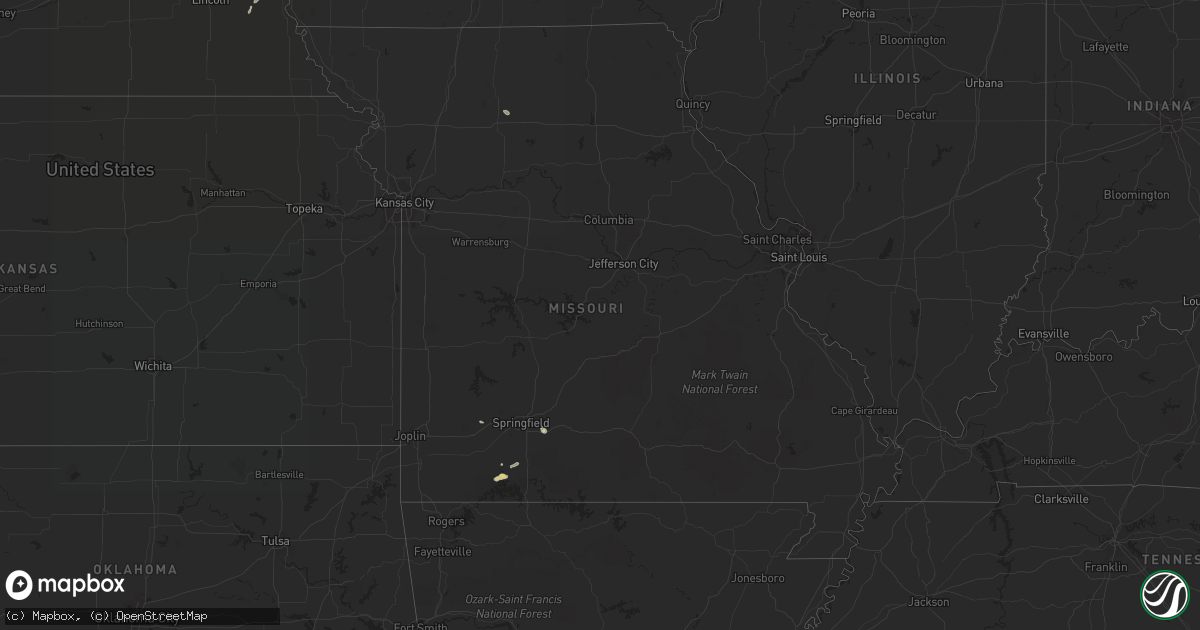 Hail map in Missouri on June 29, 2016