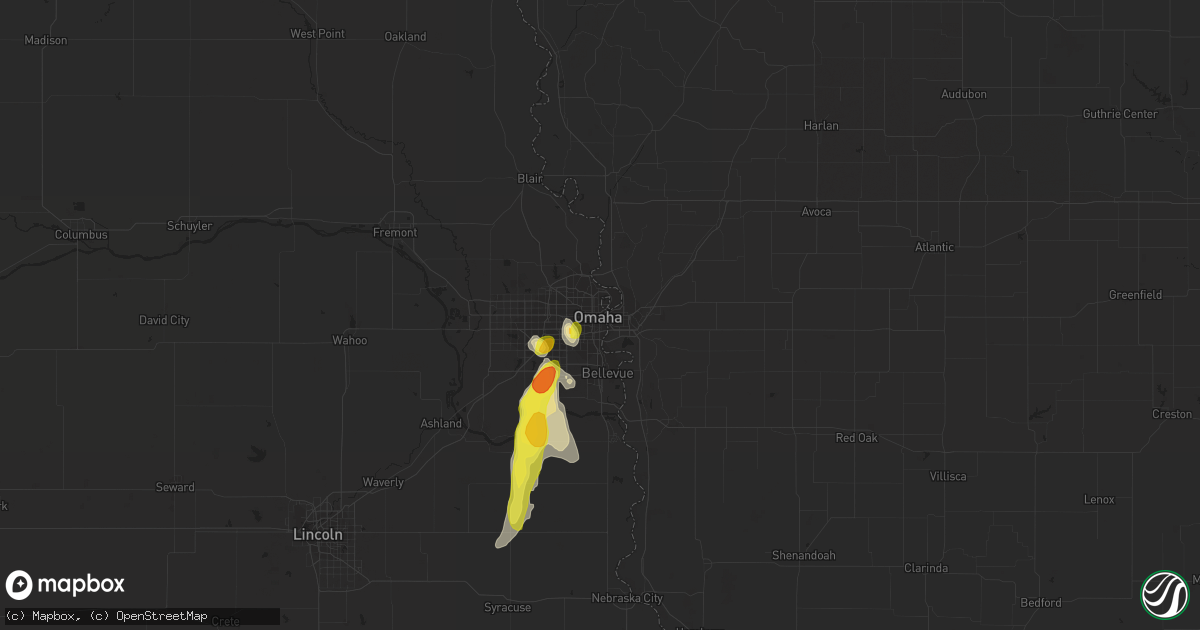 Hail map in Omaha, NE on June 29, 2016