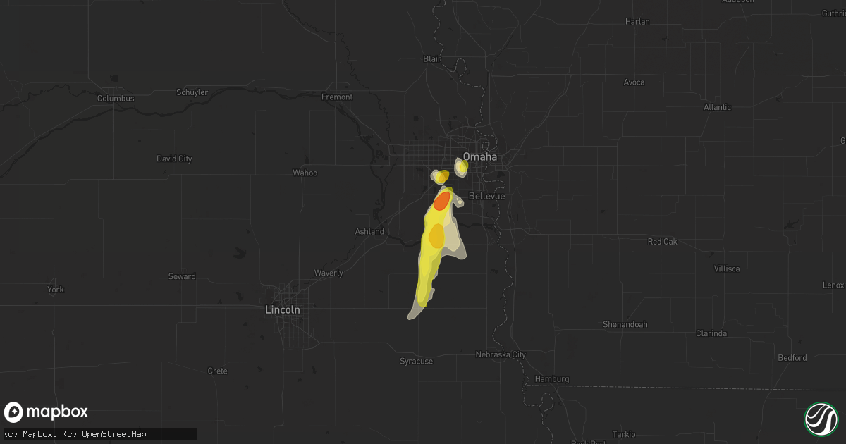 Hail map in Springfield, NE on June 29, 2016