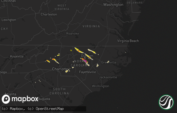 Hail map preview on 06-29-2016