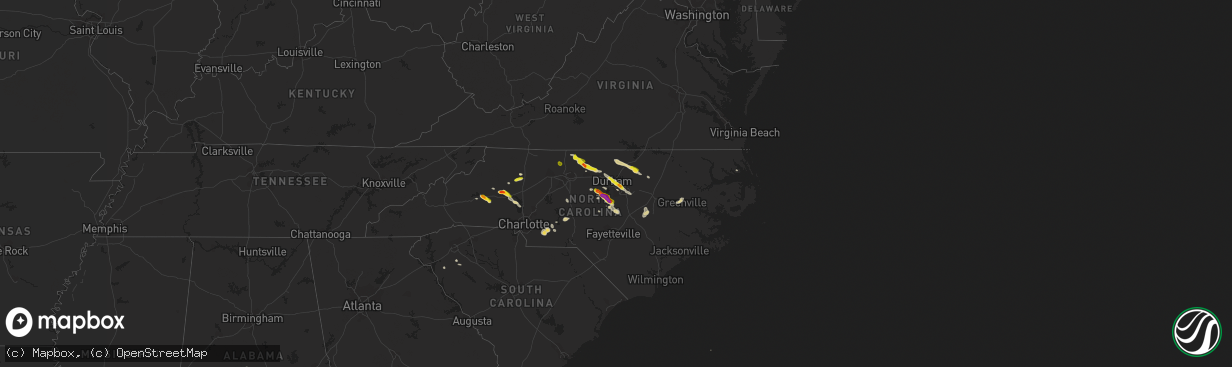 Hail map on June 29, 2016