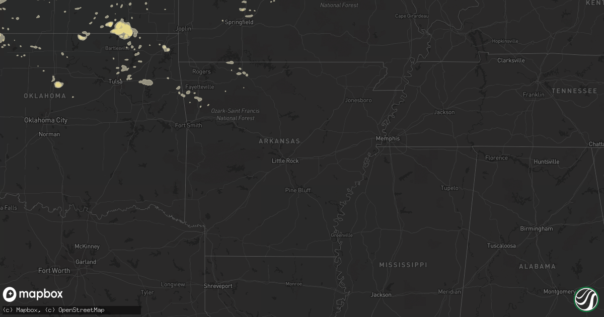 Hail map in Arkansas on June 29, 2017