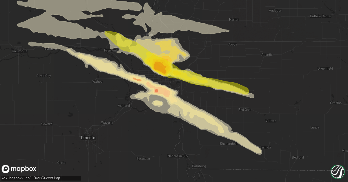 Hail map in Bellevue, NE on June 29, 2017