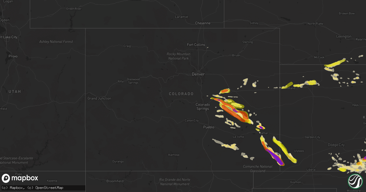 Hail map in Colorado on June 29, 2017