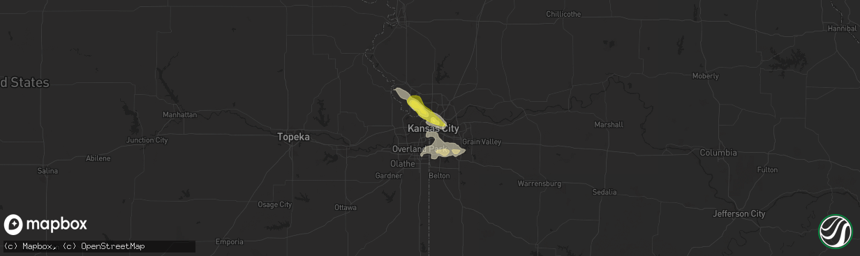 Hail map in Kansas City, MO on June 29, 2017