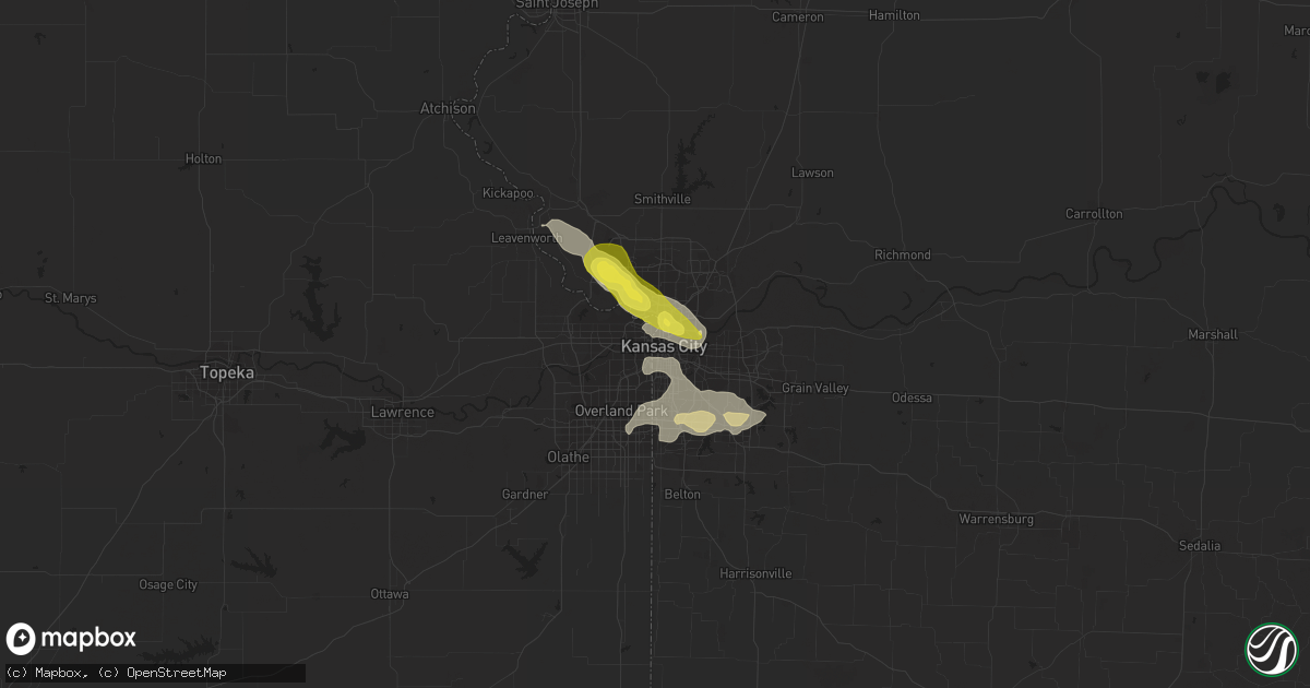 Hail map in Kansas City, MO on June 29, 2017