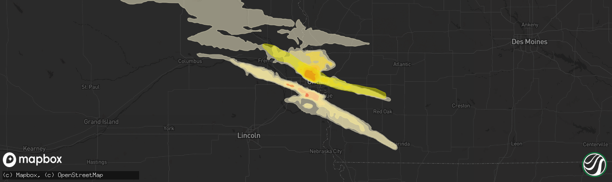 Hail map in La Vista, NE on June 29, 2017