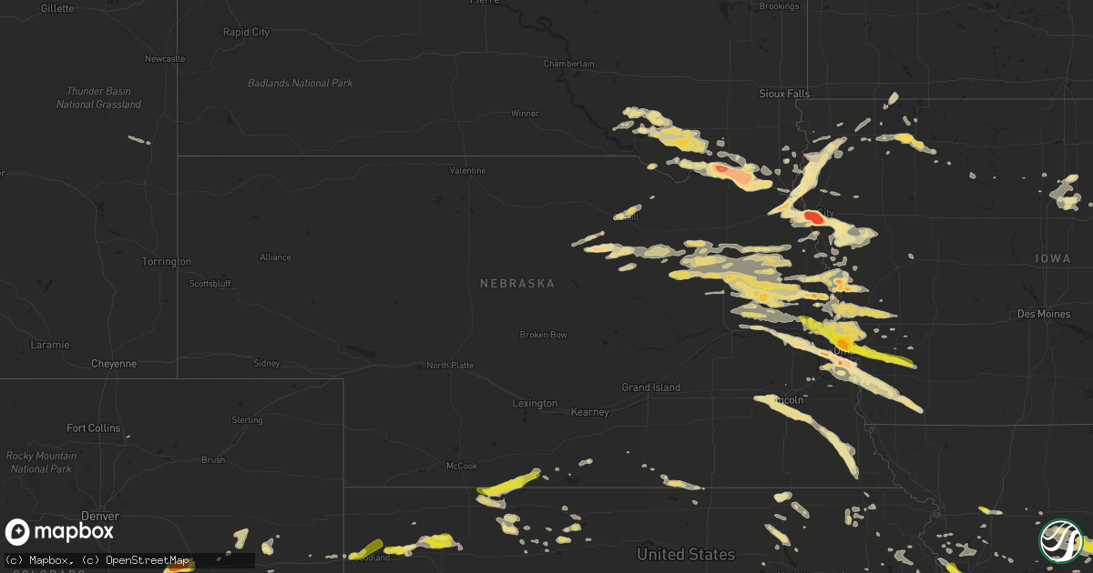 Hail map in Nebraska on June 29, 2017