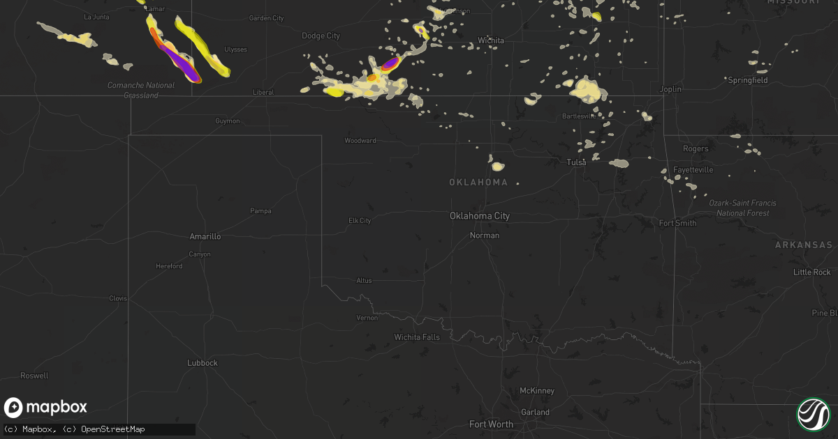 Hail map in Oklahoma on June 29, 2017