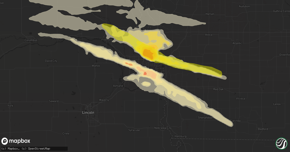 Hail map in Papillion, NE on June 29, 2017