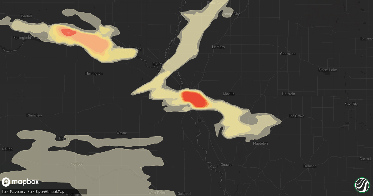 Hail map in South Sioux City, NE on June 29, 2017