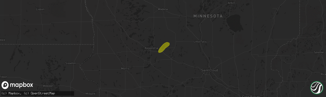 Hail map in Osakis, MN on June 29, 2018