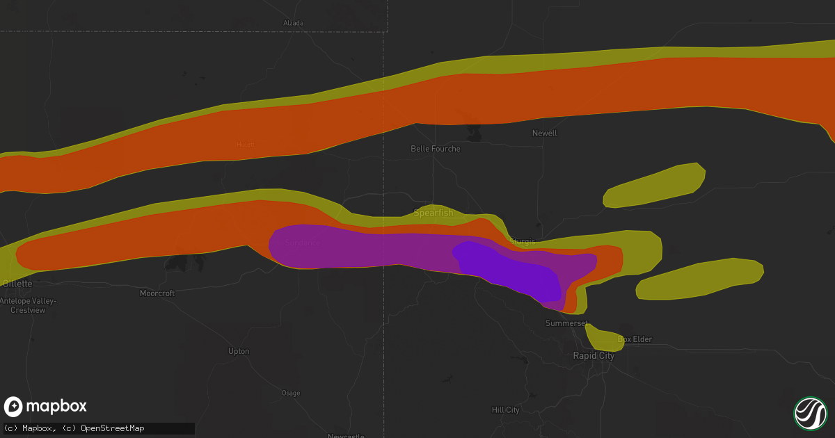 Hail map in Spearfish, SD on June 29, 2018