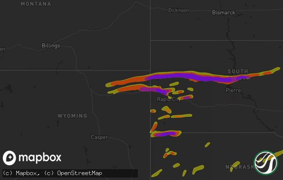 Hail map preview on 06-29-2018