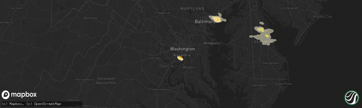 Hail map in Alexandria, VA on June 29, 2019