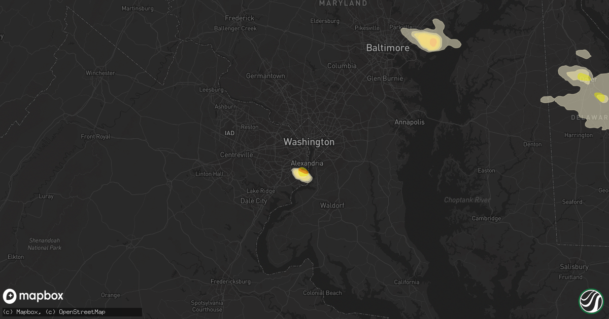 Hail map in Alexandria, VA on June 29, 2019