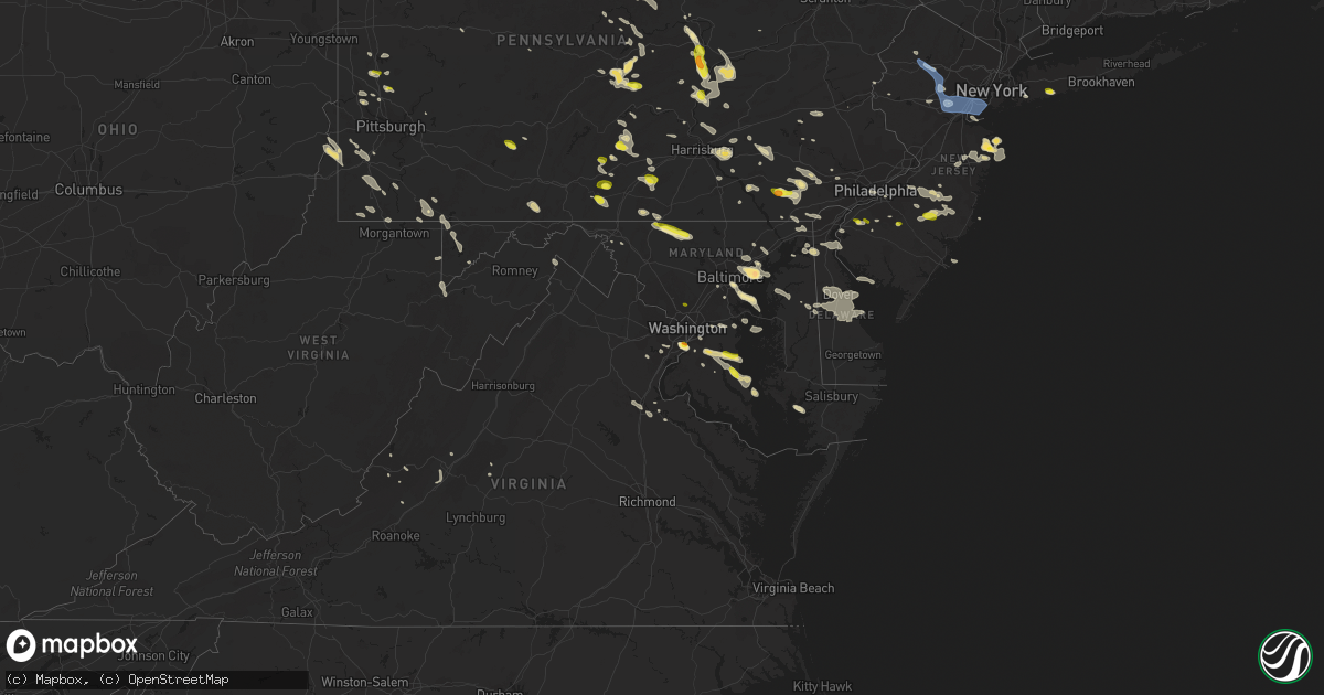 Hail map in Maryland on June 29, 2019