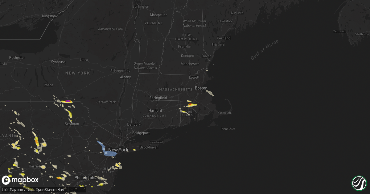 Hail map in Massachusetts on June 29, 2019