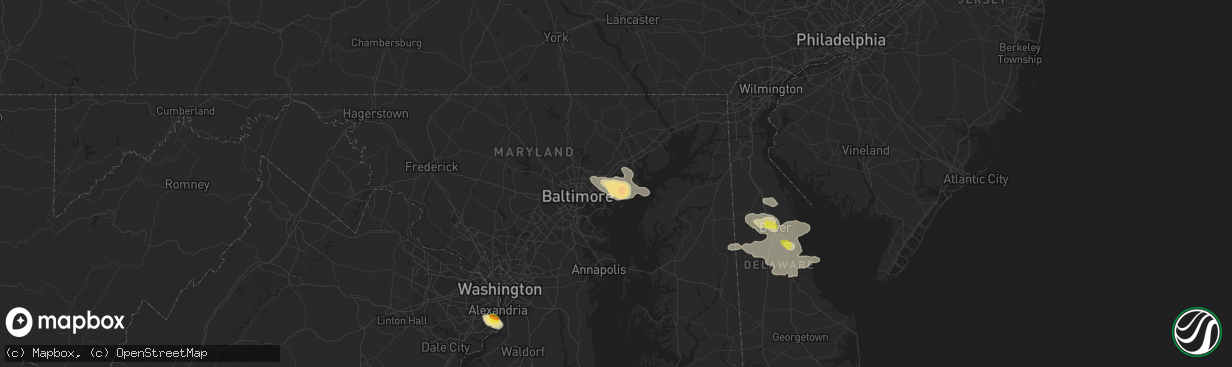 Hail map in Middle River, MD on June 29, 2019