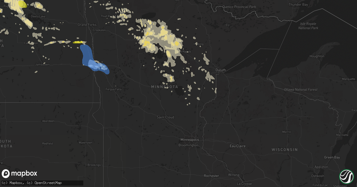 Hail map in Minnesota on June 29, 2019