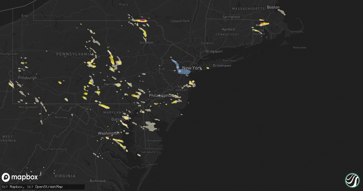 Hail map in New Jersey on June 29, 2019