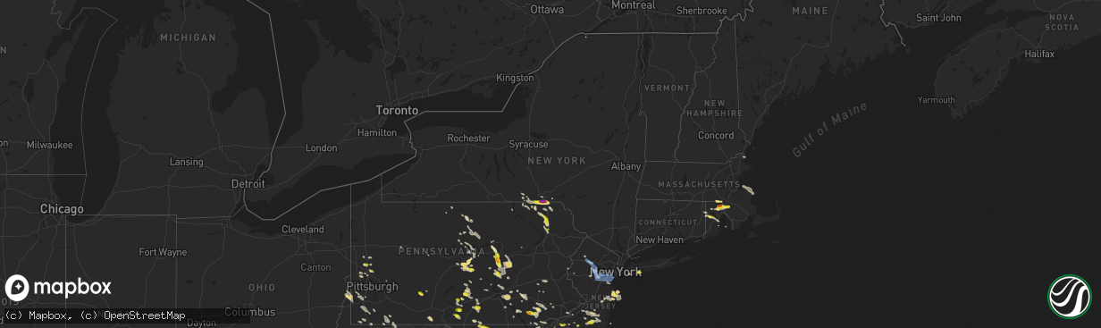 Hail map in New York on June 29, 2019