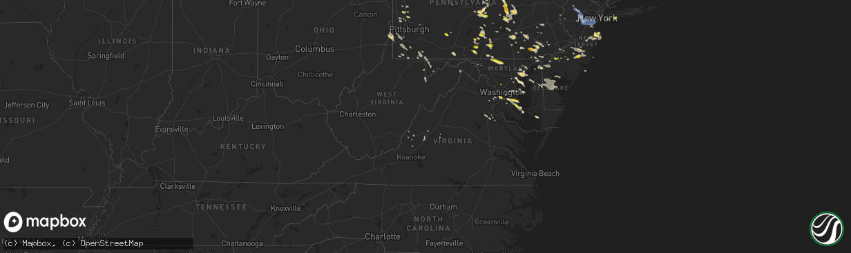 Hail map in Virginia on June 29, 2019