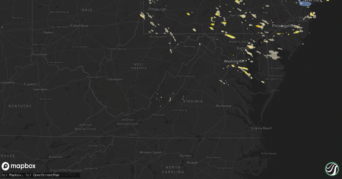 Hail map in Virginia on June 29, 2019