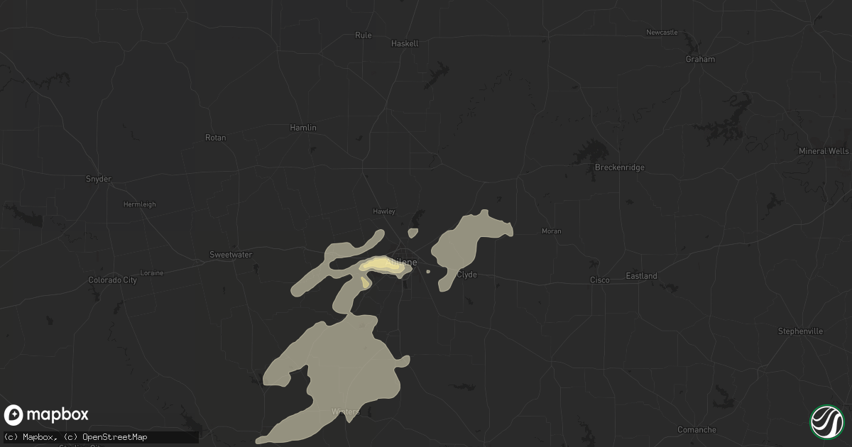 Hail map in Abilene, TX on June 29, 2020