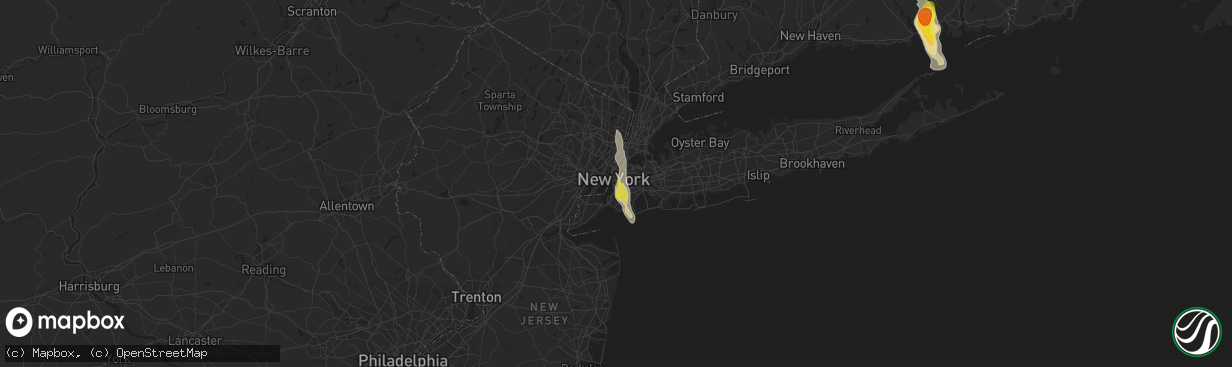 Hail map in Brooklyn, NY on June 29, 2020