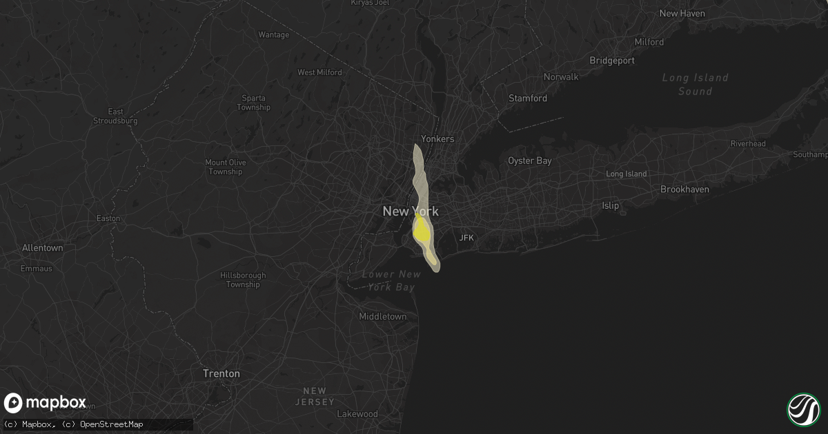 Hail map in Brooklyn, NY on June 29, 2020