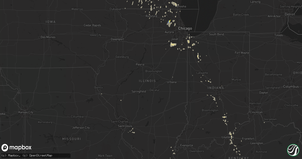 Hail map in Illinois on June 29, 2020